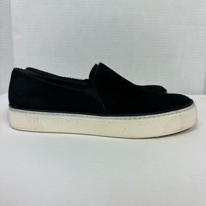 Stuart Weitzman slip on black suede loafer sneaker. Size women’s 7.5